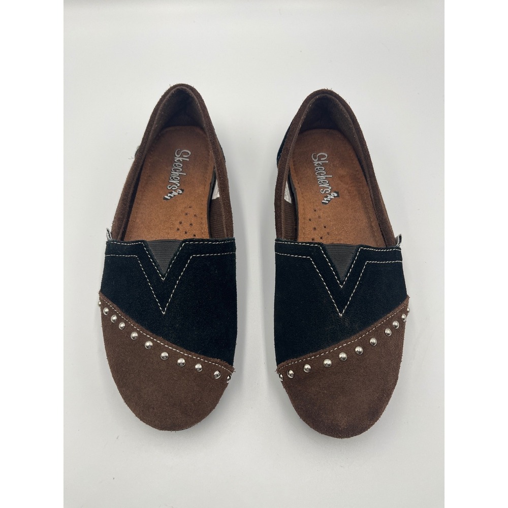 Skechers‎ Cali Slip On Flats Women's Size 6 Brown Black Studded Comfort Shoes - Picture 4 of 10
